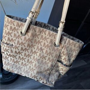 Michael Kors Tan Monogram Tote